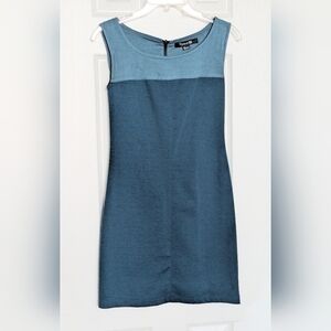 Forever 21 Women's (Small) Two-Tone Teal Blue Sleeveless Midi Dress